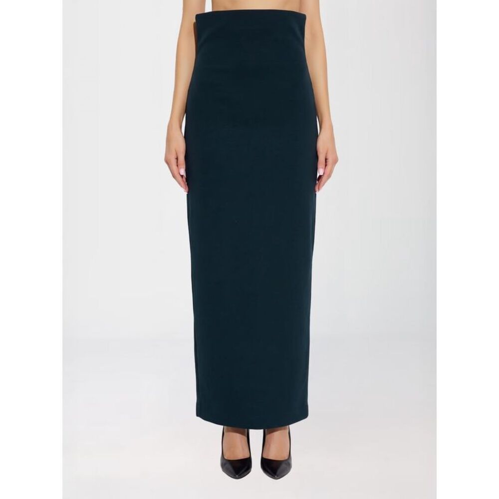 Issey Miyake Women Issey Miyake High-Waisted Blue Cotton Blend Long Pencil Skirt